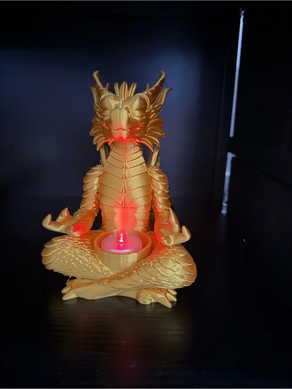 Golden Dragon Tealight Holder - Gold Home Accent